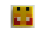Yellow Tile 1 x 1 with Groove with Angry Bee Eyes Minecraft Pixelated Pattern