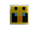 Yellow Tile 1 x 1 with Groove with Passive Bee Eyes Minecraft Pixelated Pattern