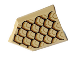 Tan Tile, Modified 2 x 3 Pentagonal with Gold, Black and Dark Orange Scales Pattern