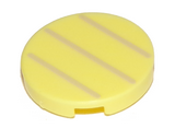 Bright Light Yellow Tile, Round 2 x 2 with Bottom Stud Holder with 3 Tan Lines Pattern (Super Mario Boomerang Bro / Fire Bro / Hammer Bro / Ice Bro / Koopa Troopa / Paratroopa Stomach)