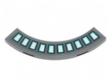 Dark Bluish Gray Tile, Round Corner 4 x 4 Macaroni Wide with Blue and White Rectangles (SW Lights) Pattern (Sticker) - Set 75319