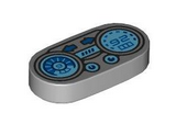 Light Bluish Gray Tile, Round 1 x 2 Oval with Silver Dashboard, Metallic Light Blue Tachometer with Number 9 and Speedometer with Number 92 Pattern