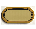 Pearl Gold Tile, Round 2 x 4 Oval with Tan Label with Gold Border Pattern (Sticker) - Set 76399