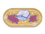 Pearl Gold Tile, Round 2 x 4 Oval with Red Roses with Dark Purple Leaves, Medium Blue and Dark Purple Books with White Pages, Arrows with Hearts Pattern