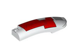 White Wedge 10 x 2 x 2 Right with SW The Crimson Firehawk Red and Light Bluish Gray Hull Plates with Black Outlines Pattern