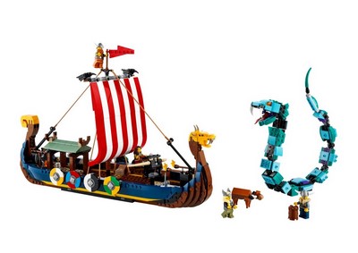 lego 2022 set 31132 Viking Ship and the Midgard Serpent Le bateau viking et le serpent de Midgard