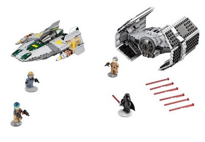lego 2016 set 75150 Vader's TIE Advanced vs. A-wing Fighter 