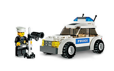 lego 2008 set 7236-2 Police Car - Blue Sticker Version 