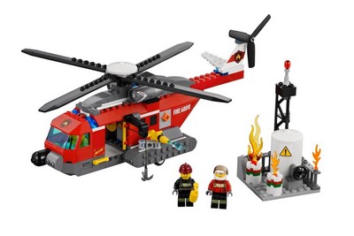 lego 2013 set 60010-2 Fire Helicopter (Studs on Side Version) 