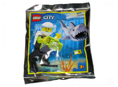 lego 2020 set 952019 Scuba Diver and Shark foil pack Plongeur et requin