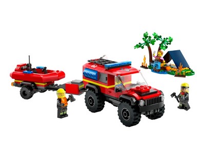 lego 2024 set 60412 4x4 Fire Truck with Rescue Boat Le camion de pompiers 4x4 et le canot de sauvetage